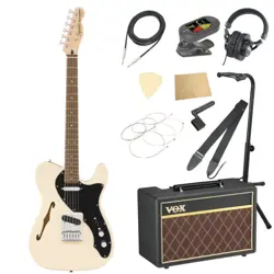 SQUIER BY FENDER AFFINITY SERIES TELECASTER THINLINE OLYMPIC WHITE WITH VOX AMPL