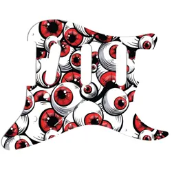 CUSTOM PICKGUARD FOR FENDER STRATOCASTER MIM & USA RED EYE