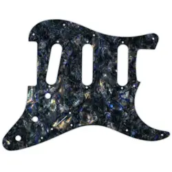 CUSTOM PICKGUARD FOR FENDER STRATOCASTER MIM & USA BLACK ABALONE