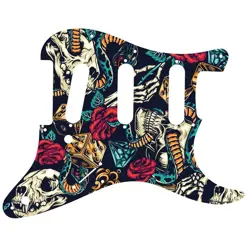 CUSTOM PICKGUARD FOR FENDER STRATOCASTER MIM & USA FLASH TATTOO