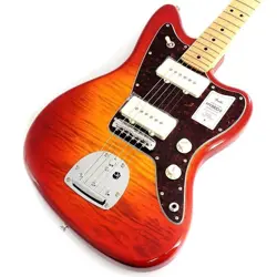 FENDER MADE IN JAPAN HYBRID II JAZZMASTER FMT FLAME SUNSET ORANGE TRANSPARENT