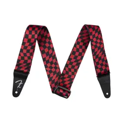 NEW FENDER WAVY CHECKERBOARD POLYESTER STRAP - RED