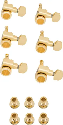 FENDER DELUXE LOCKING STAGGERED GUITAR TUNERS GOLD GUITAR ACCESSORIES