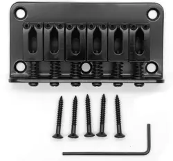 78MM FIXED HARDTAIL BRIDGE FOR 6 STRING FENDER STRAT TELE GUITAR BLACK