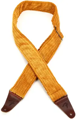 FENDER 2-INCH CORDUROY GUITAR STRAP - BLAZE GOLD (3-PACK) BUNDLE