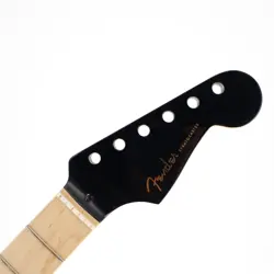 FENDER AMERICAN PRO STRATOCASTER NECK MAPLE STRAT NECK BLACK HEADSTOCK