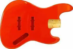 WD PREMIUM FINISHED REPLACEMENT BODY FOR FENDER JAZZ BASS FIESTA RED ALDER