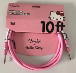 FENDER HELLO KITTY PINK ORIGINAL INSTRUMENT CABLE 10FT/3M STRAIGHT UNUSED