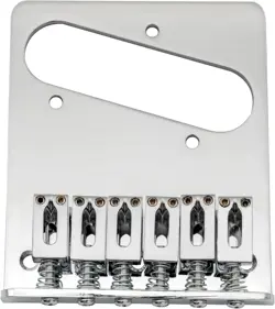 TELECASTER BRIDGE ASSEMBLY WITH 6 SADDLES FOR FENDER GUITAR CHROME