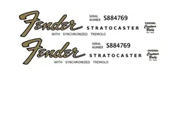 FENDER STRATOCASTER GUITAR HEADSTOCK DECAL WATERSLIDE INLAY LOGO 9