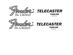 FENDER TELECASTER THINLINE GUITAR DECAL HEADSTOCK DECAL WATERSLIDE LOGO 185