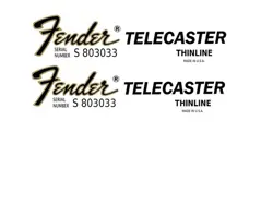 FENDER TELECASTER THINLINE GUITAR DECAL HEADSTOCK DECAL WATERSLIDE LOGO 186