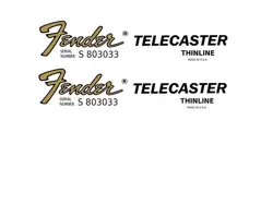 FENDER TELECASTER THINLINE GUITAR DECAL HEADSTOCK DECAL WATERSLIDE LOGO 184