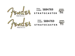 FENDER TELECASTER CUSTOM GUITAR DECAL HEADSTOCK DECAL WATERSLIDE INLAY LOGO 98
