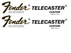 FENDER TELECASTER CUSTOM GUITAR DECAL HEADSTOCK DECAL WATERSLIDE INLAY LOGO 81
