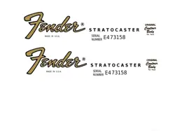 FENDER STRATOCASTER GUITAR DECAL HEADSTOCK DECAL WATERSLIDE INLAY LOGO 75