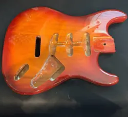 CHERRY RED SUNBURST SOLID ALDER GUITAR BODY FOR FENDER CUSTOM SHOP STRAT S/S/S