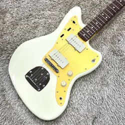 SQUIER BY FENDER J MASCIS JAZZMASTER GOLD ANODIZED PICKGUARD VINTAGE WHITE J MAS
