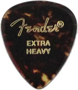 FENDER TORTOISE SHELL GUITAR PICKS 451 SHAPE EXTRA HEAVY 12-PACK
