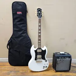 EPIPHONE SG STANDARD ELECTRIC GUITAR W/ FENDER FRONTMAN 10G AMP