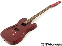 FENDER JA-90 JIM ADKINS THINLINE TELE BODY + NECK, TELECASTER CRIMSON RED ASH!