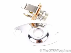 FENDER JIM ADKINS JA-90 TELECASTER TELE OUTPUT JACK + PLATE, CHROME PARTS.