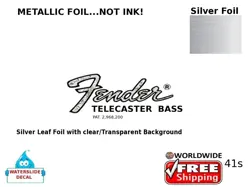 FENDER TELECASTER BASS GUITAR DECAL FOIL WATERSLIDE LOGO HEADSTOCK 41S