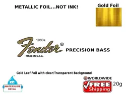 FENDER PRECISION BASS GUITAR DECAL FOIL WATERSLIDE RESTORATION HEADSTOCK 20G