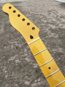 LEFT HAND YELLOW FENDER TELE REPLACEMENT 22FRETS TL MAPLE ELECTRIC GUITAR NECK