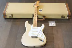 VINTAGE! 1958 FENDER STRATOCASTER ELECTRIC GUITAR DESERT SAND REFINISH   OHSC