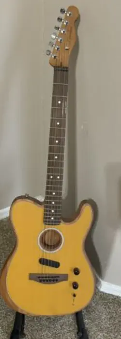 FENDER ACOUSTASONIC PLAYER TELECASTER GUITAR - BUTTERSCOTCH BLONDE W/ GIG BAG