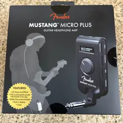 FENDER MUSTANG MICRO PLUS GUITAR HEADPHONE AMP - BRAND NEW SEALED FREE SHIPPING