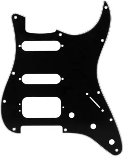 FENDER MODERN PICKGUARD, HSS STRATOCASTER, 11-HOLE - BLACK 3-PLY (3-SCREW HUM)