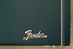 FENDER STRATOCASTER/ TELECASTER CASE - BLACK W/ AMP LOGO & BLUE POODLE INT - NEW