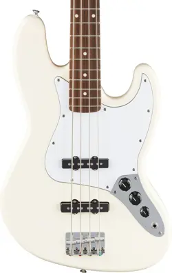 FENDER STANDARD JAZZ BASS, LAUREL FB, OLYMPIC WHITE