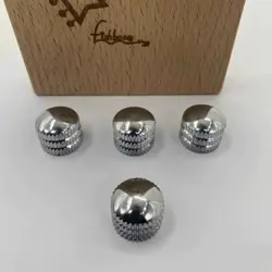 4PCS CHROME GUITAR BASS KNURLED CONTROL KNOBS FIT MUSICMAN,JACKSON,IBANEZ,FENDER