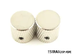 2 FENDER SQUIER 70S PRECISION BASS P GUITAR CONTROL KNOBS, BARREL KNOBS.