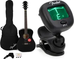 FENDER CC-60S CONCERT PACK - BLACK + FENDER 0239978005 VALUE BUNDLE