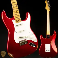 FENDER CUSTOM SHOP 1958 STRATOCASTER RELIC - FADED AGED CANDY APPLE RED#CZ573843