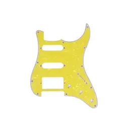ELECTRIC GUITAR PICKGUARD HSS PICKUP FENDER STANDARD STRAT YELLOW PEARL PATTERN