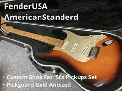 ELECTRIC GUITAR FENDER AMERICAN STANDARD STRATOCASTER SUNBURST W/HARD CASE