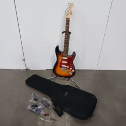 SQUIER BY FENDER STRAT ELECTRIC GUITAR WITH CASE