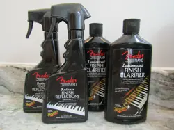 4 X MEGUIAR'S FENDER GUITAR + PIANO FINISH CARE PRODUCTS - SPRAY CLEANER AND WAX