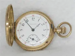 ANTIQUE 37MM LONGINES SOLID 14K MULTI-COLOR GOLD FLORAL HUNTER'S CASE, SERVICED!