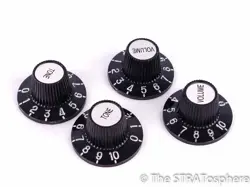 FENDER JIM ADKINS JA-90 TELE GUITAR KNOBS VOL + TONE TELECASTER / BLACK SKIRTED 