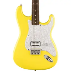 USED FENDER TOM DELONGE STRATOCASTER LIMITED EDITION ROSEWOOD - GRAFFITI YELLOW