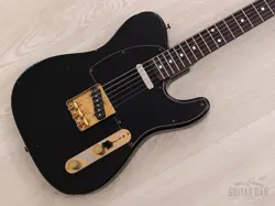 1988 FENDER TELECASTER TLG60-80 VINTAGE GUITAR BLACK W/ GOLD HARDWARE & CASE