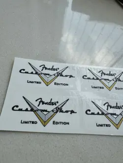 4P FENDER GUITAR CUSTOM SHOP LIMITED EDITION WATERSLIDE TRANSFER HEADSTOCK DECAL
