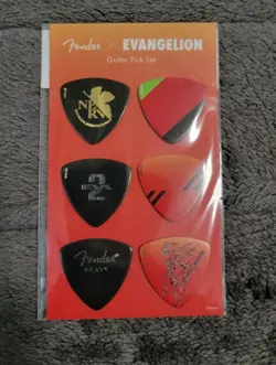FENDER NEON GENESIS EVANGELION ASUKA LANGLEY GUITAR PICK 6PCS LIMITED RARE