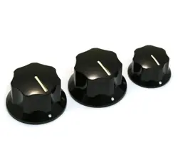BLACK VINTAGE STYLE KNOBS FOR FENDER USA JAZZ BASS® 1/4